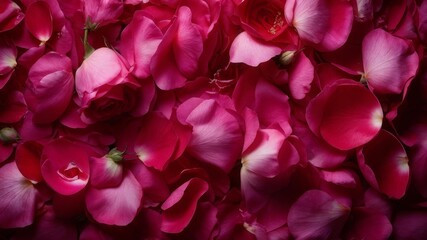 Photo wallpaper of realistic pink rose petals, romantic background, march 8, valentine's day, AI generated