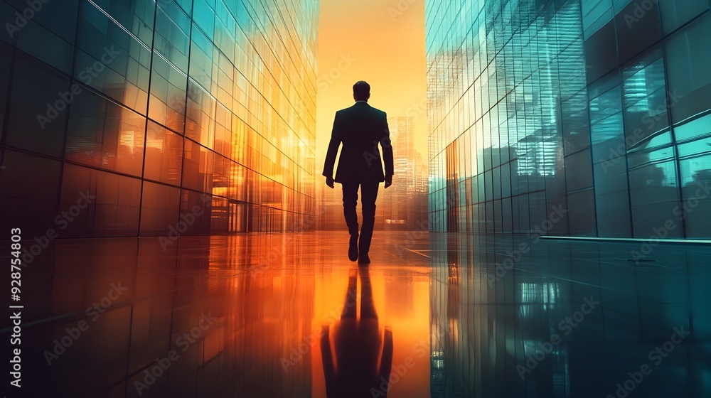 Poster visually captivating contrast color tone provides a depiction of business and financial data graphs 