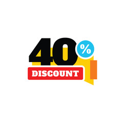 40% Discount Sale Vector Template Design Illustration