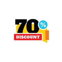 70% Discount Sale Vector Template Design Illustration