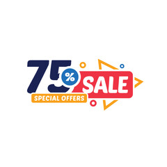 75% Discount Sale Special Offer Vector Template Design Illustration
