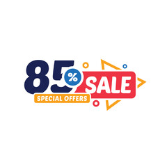 85% Discount Sale Special Offer Vector Template Design Illustration