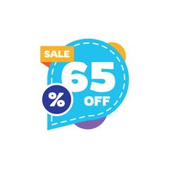 65% Off Discount Sale Vector Template Design Illustration