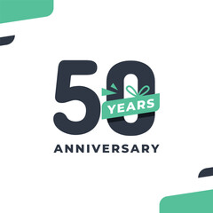 50 Years Fun Number Anniversary Design Illustration Collection