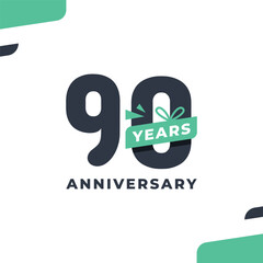 90 Years Fun Number Anniversary Design Illustration Collection