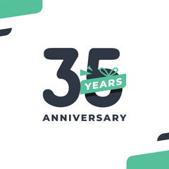 35 Years Fun Number Anniversary Design Illustration Collection
