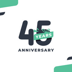 45 Years Fun Number Anniversary Design Illustration Collection