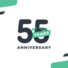 55 Years Fun Number Anniversary Design Illustration Collection