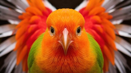 Fototapeta premium A close up of a colorful bird with large wings, AI