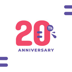20 Th Fun Number Anniversary Design Illustration Collection