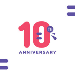 10 Th Fun Number Anniversary Design Illustration Collection