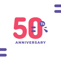 50 Th Fun Number Anniversary Design Illustration Collection