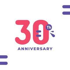 30 Th Fun Number Anniversary Design Illustration Collection
