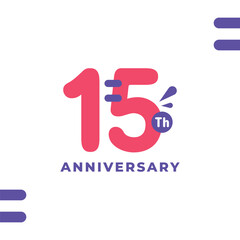 15 Th Fun Number Anniversary Design Illustration Collection