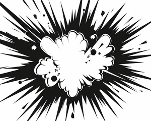 Illustration of Explosion Effect with Black Outline in HQ