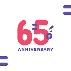 65 Th Fun Number Anniversary Design Illustration Collection