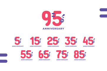 95 Th Fun Number Anniversary Design Illustration Collection