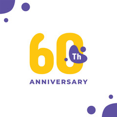 60 Th Fun Number Anniversary Design Illustration Collection