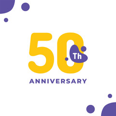 50 Th Fun Number Anniversary Design Illustration Collection