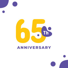 65 Th Fun Number Anniversary Design Illustration Collection