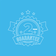 2 Guarantee Badge Vector Design Collection Blue Line