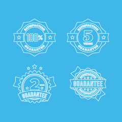 Guarantee Badge Vector Design Collection Blue Line