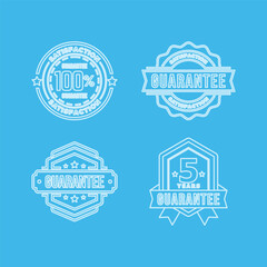 Guarantee Badge Vector Design Collection Blue Line