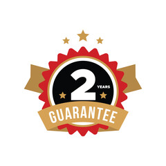 2 Years Guarantee Badge Vector Design Template Illustration Collection