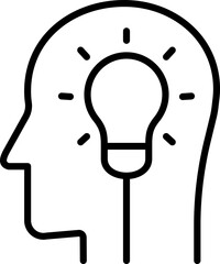 Creative idea icon. Line style.