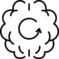 Brain reload icon. Linear style.
