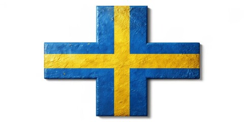 Obraz premium Swedish Flag Cross, Grunge , Symbol , Scandinavian , Country