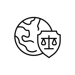 World Diplomacy outline icons, minimalist vector illustration ,simple transparent graphic element .Isolated on white background