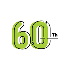 60 Th Anniversary Number Fun Design Vector Template Illustration