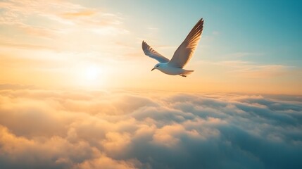 Captivating bird s eye perspective showcasing the stunning beauty of a twilight sky landscape with vibrant hues of blue gold and other mesmerizing colors  This aerial view evokes a sense of freedom