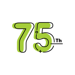 75 Th Anniversary Number Fun Design Vector Template Illustration