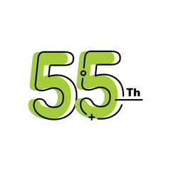 55 Th Anniversary Number Fun Design Vector Template Illustration