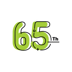 65 Th Anniversary Number Fun Design Vector Template Illustration