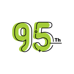 95 Th Anniversary Number Fun Design Vector Template Illustration