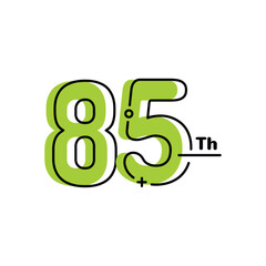 85 Th Anniversary Number Fun Design Vector Template Illustration