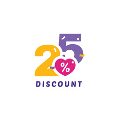 25% Discount Sale Label Vector Template Design Illustration