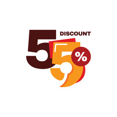 55% Discount Sale Label Vector Template Design Illustration