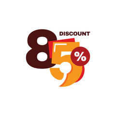 85% Discount Sale Label Vector Template Design Illustration