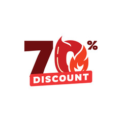 70% Discount Sale Label Vector Template Design Illustration