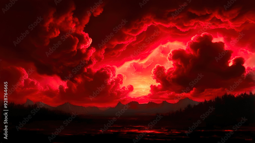 Poster abstract red virtual background