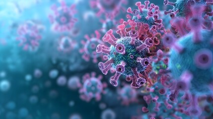 Fototapeta premium Intricate Microscopic View of a Viral Geometric Structure Close up Shot of the Complex Shape and Form of a Microscopic Virus Particle