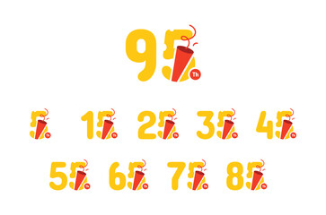 Years Anniversary Number Set Fun Design Vector Template Illustration