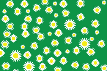 Illustration seamless daisy flower pattern in minimalist style. Design and print for printing on children's clothing, dresses, shirts, skirts, napkins, tablecloths, bedding.