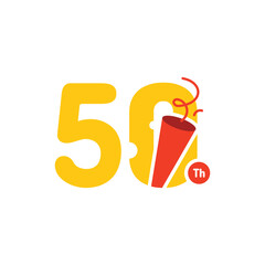 50 Years Anniversary Number Fun Design Vector Template Illustration