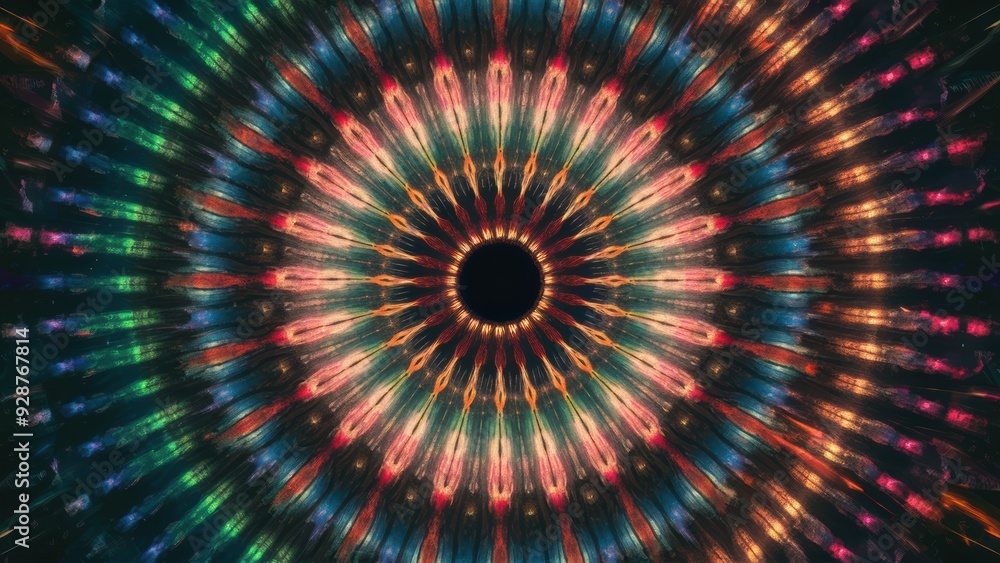 Aufkleber a colorful abstract image of a circular pattern with many colors, ai