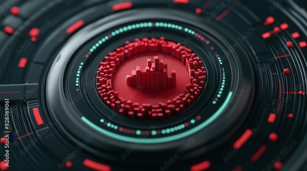 Poster trend analysis, futuristic screens with dynamic data